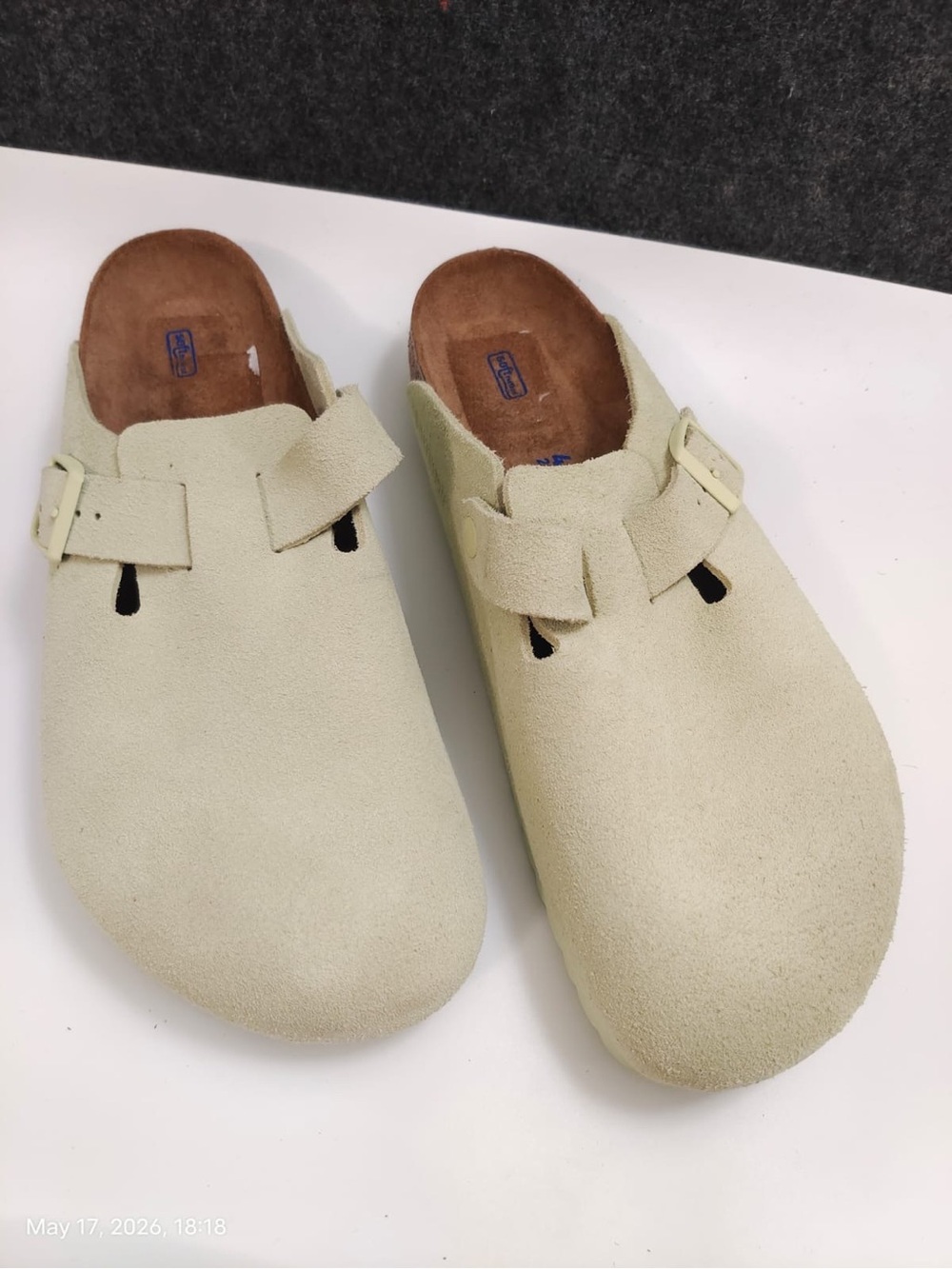 NWOB Birkenstock Boston soft footbed Men’s Size 45 / US 12 Faded Lime Suede
